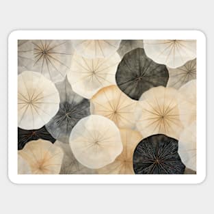 Neutral Lotus Leaf Abstract Art Sticker